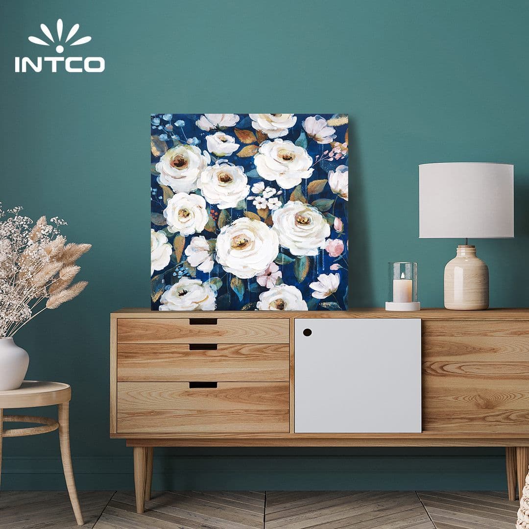 White Flowers Floral Canvas Wall Art Print White Flowers Floral Canvas Wall Art Print