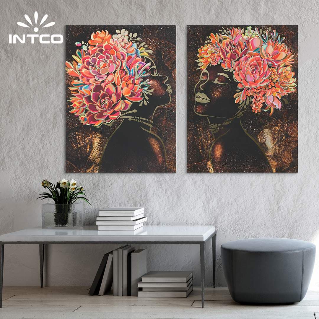 African Woman Canvas Wall Art Print Piece of 2 African Woman Canvas Wall Art Print Piece of 2