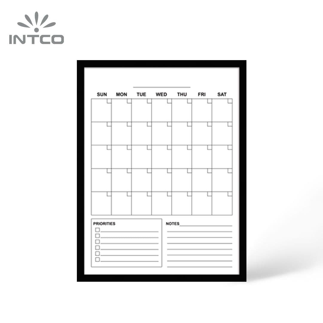 Dry Erase Wall Calendar with Black Frame 40x40cm Dry Erase Wall Calendar with Black Frame 40x40cm