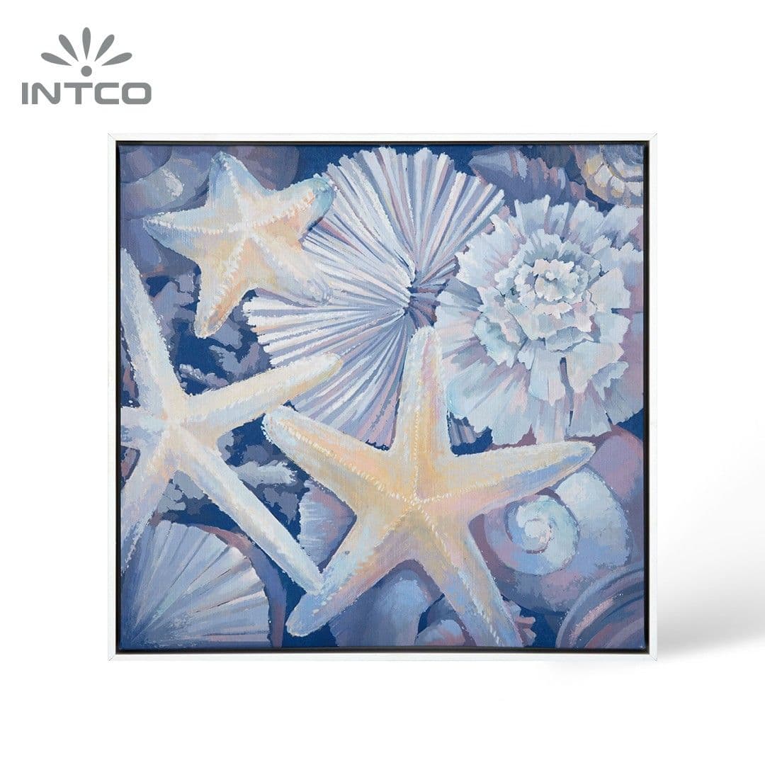 Sea Star and Sea Shell Theme Canvas Wall Art Piece of 2 Sea Star and Sea Shell Theme Canvas Wall Art Piece of 2