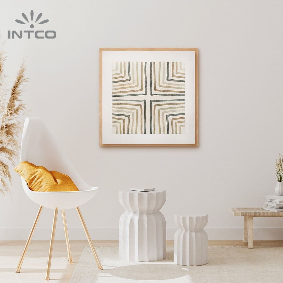 Arte abstrata minimalista emoldurada em parede 6