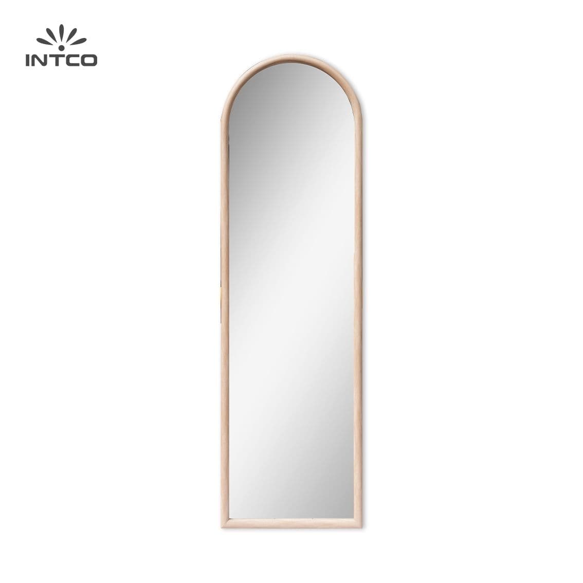Miroir sur pied en plastique à grain de bois naturel Miroir sur pied en plastique à grain de bois naturel