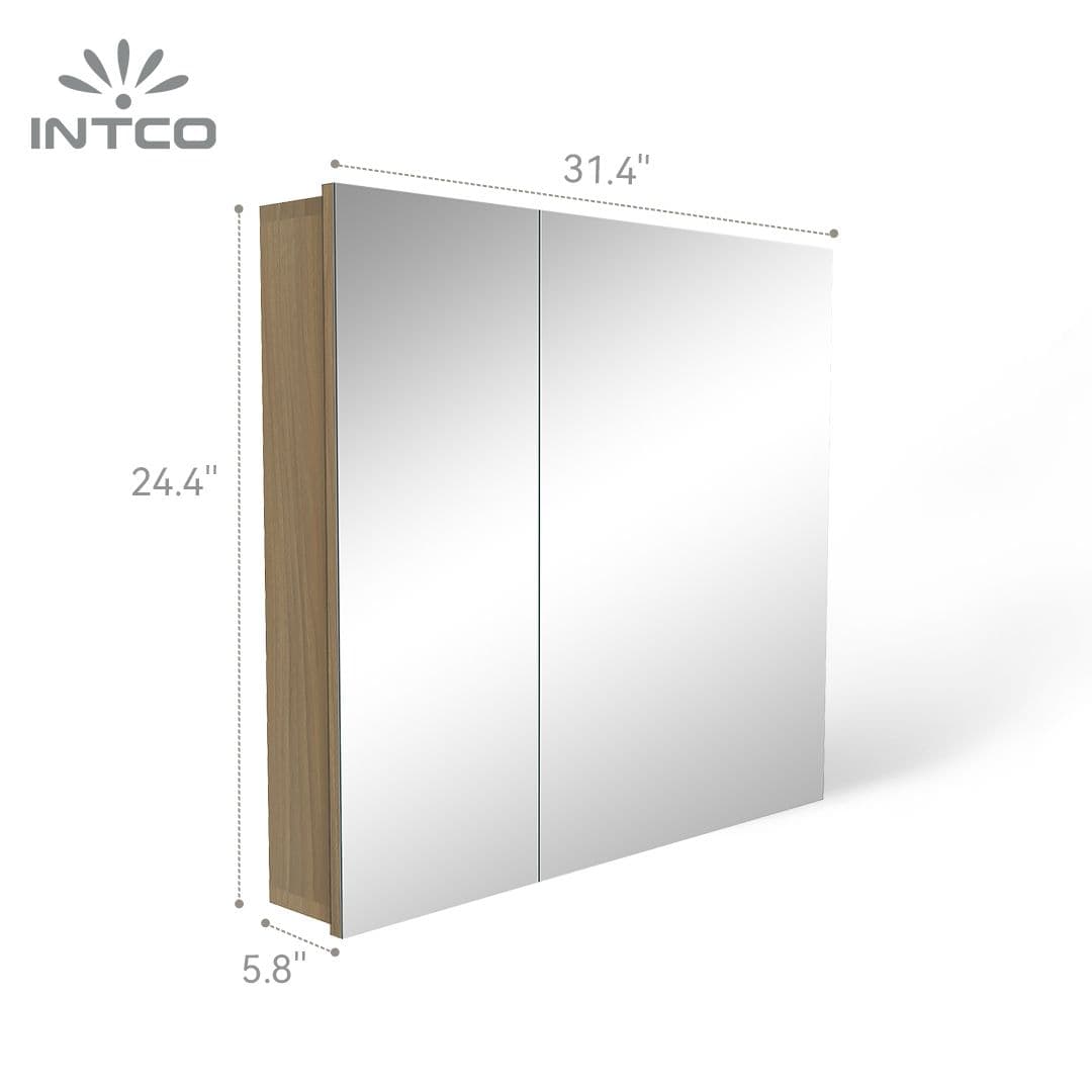 Rectangular Frameless Mirror Medicine Cabinet 31.4x24.4 Rectangular Frameless Mirror Medicine Cabinet 31.4x24.4