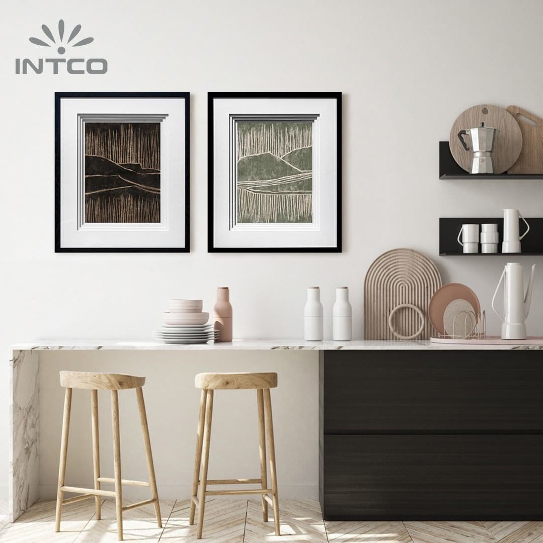 Black Framed Abstract Wall Art Set of 2 Black Framed Abstract Wall Art Set of 2