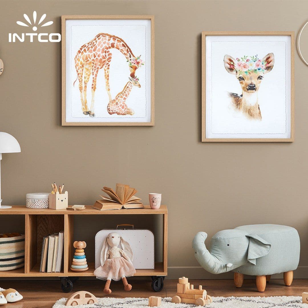 Animal Giraffe Framed Wall Art Decor Piece of 2 Animal Giraffe Framed Wall Art Decor Piece of 2