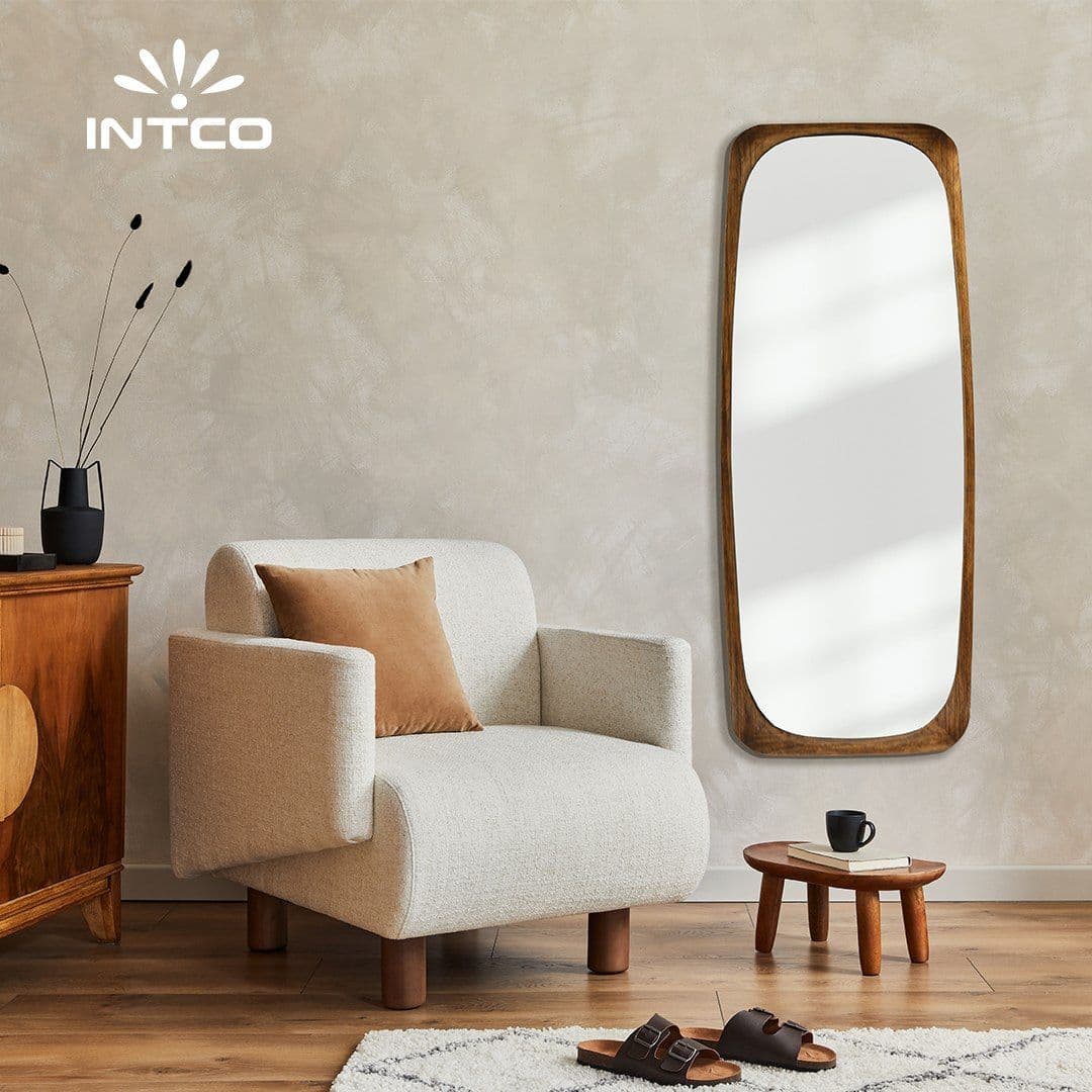 Classic Brown Wood Framed Leaner Mirror Classic Brown Wood Framed Leaner Mirror