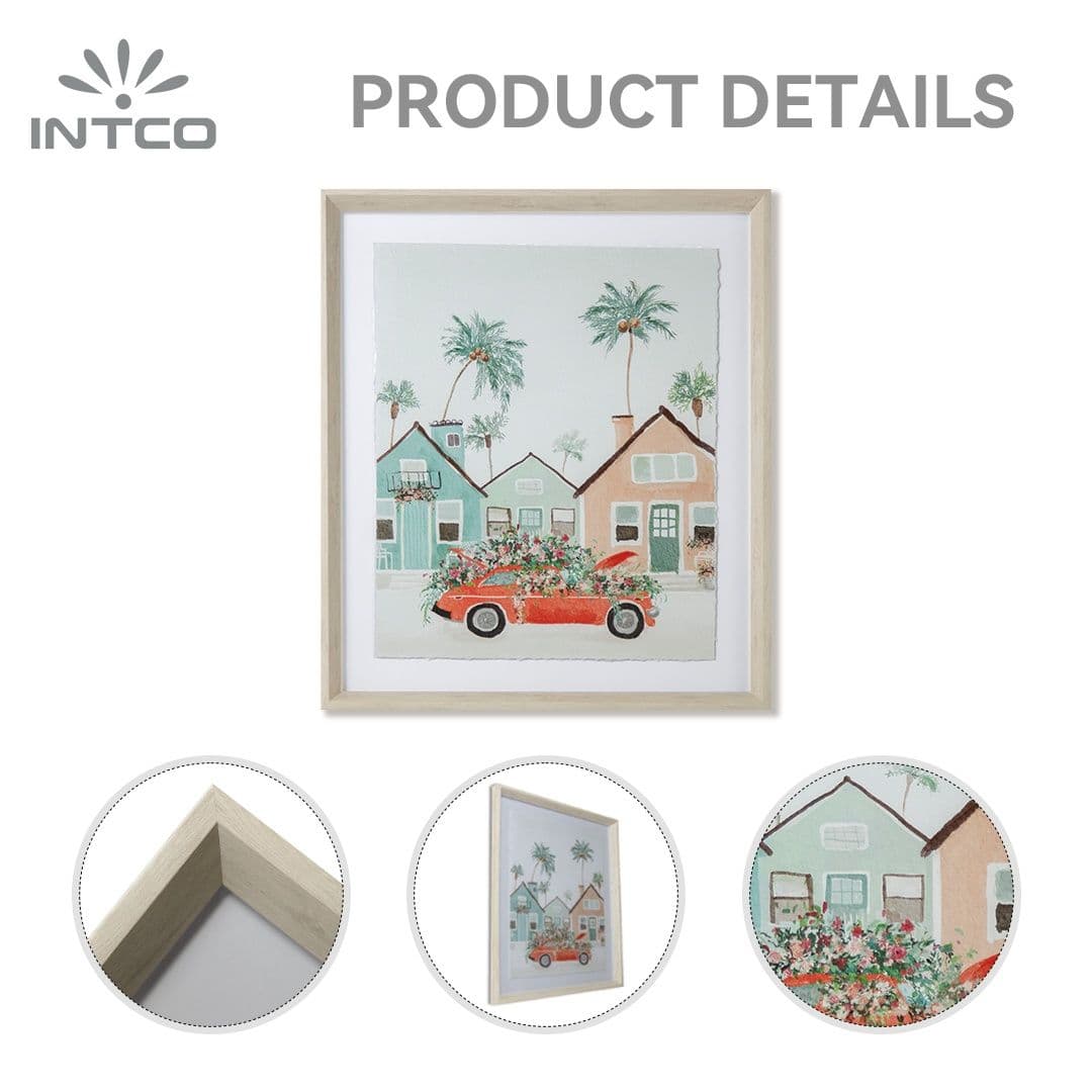 French Floral Landscapes Illustrations Framed Wall Art 5
