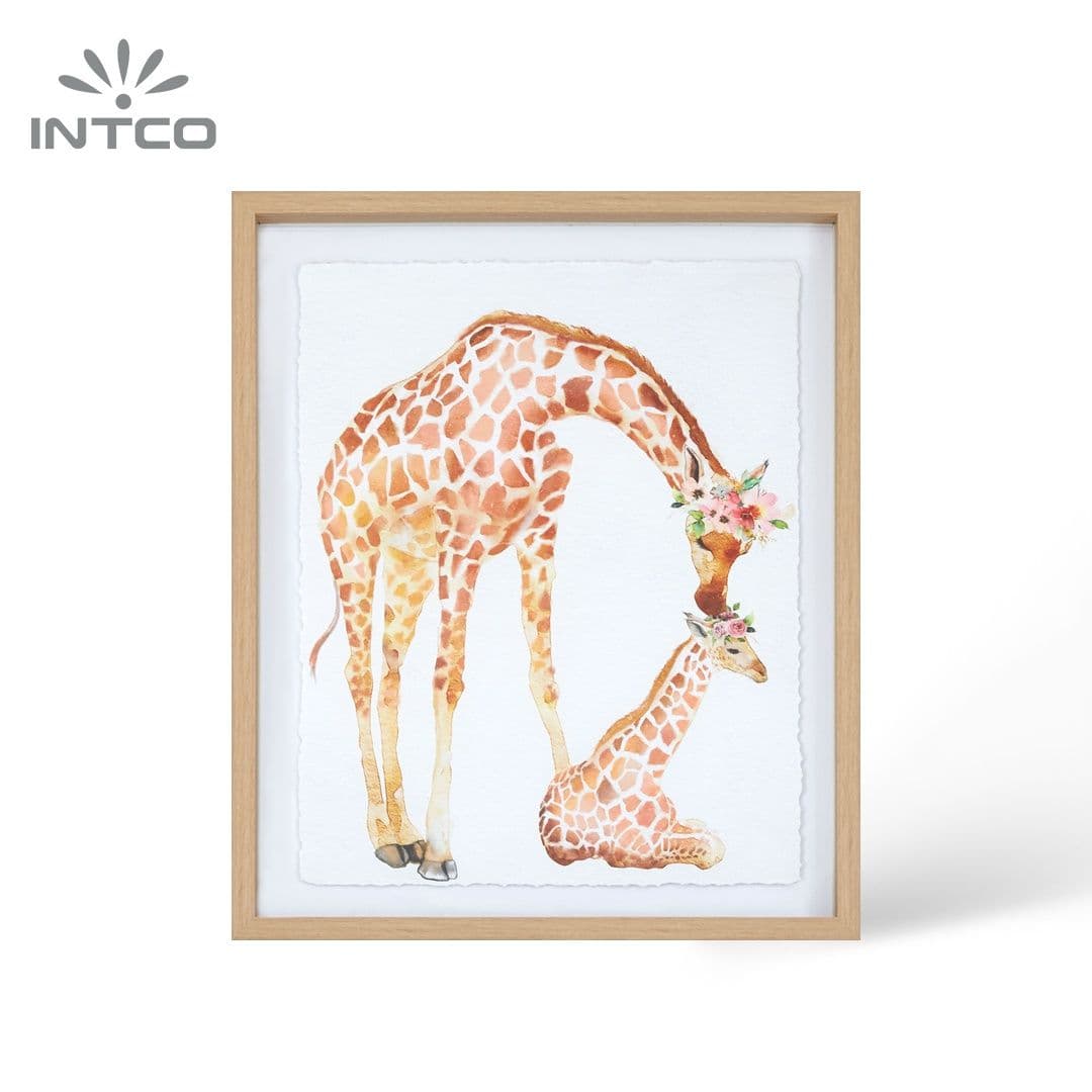 Animal Giraffe Framed Wall Art Decor Piece of 2 Animal Giraffe Framed Wall Art Decor Piece of 2