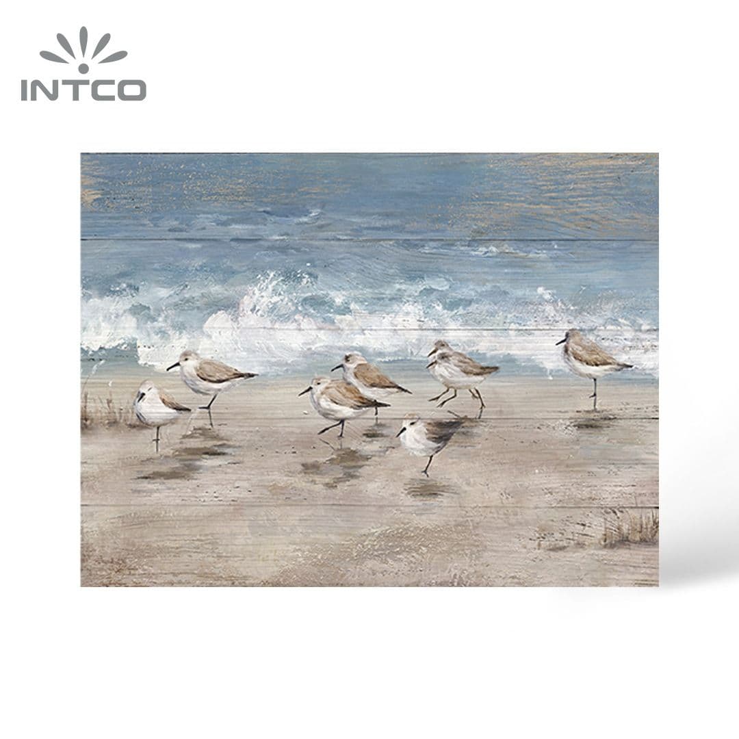 Nautical Sea Birds Landscape Wood Wall Art Decor Nautical Sea Birds Landscape Wood Wall Art Decor