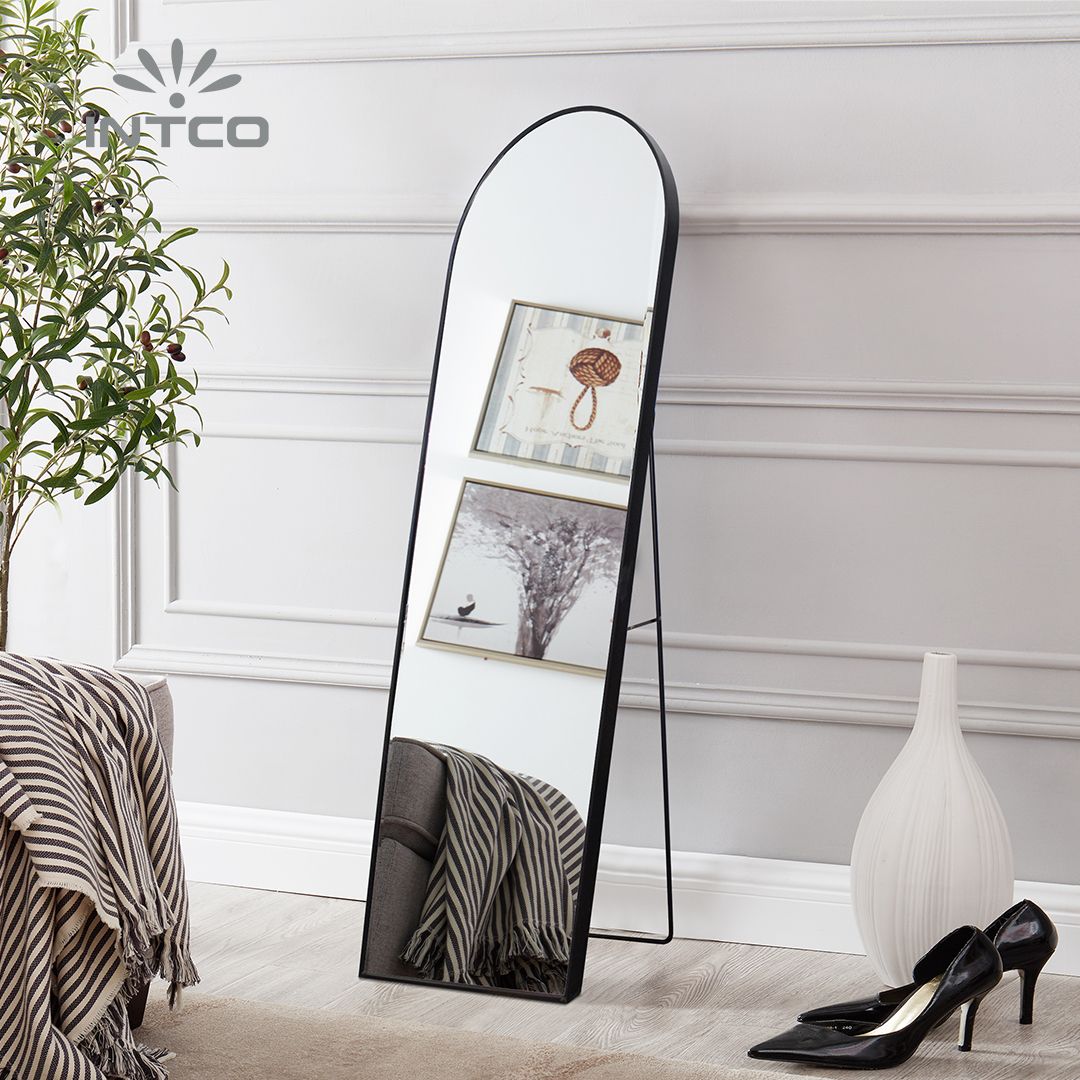 Aluminum Framed Arched Full Length Standing Mirror