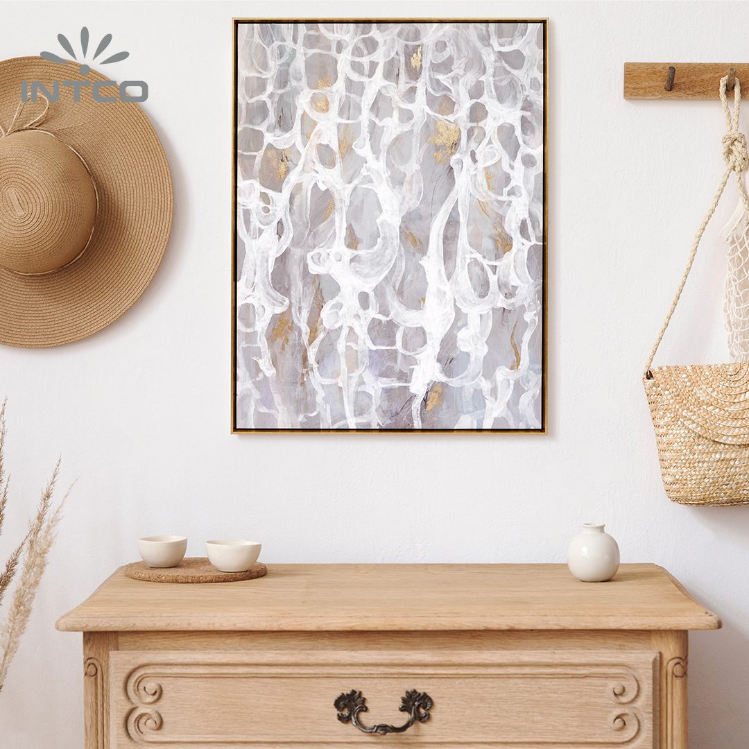 Large Framed Canvas Wall Art Abstract Neutral