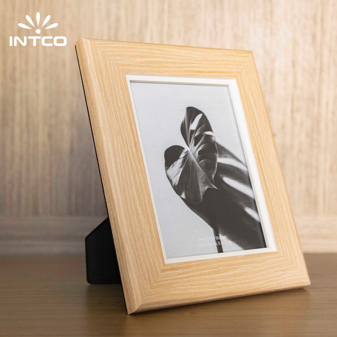 Natural Wood Wall & Tabletop Picture Frame with Plastic Frame