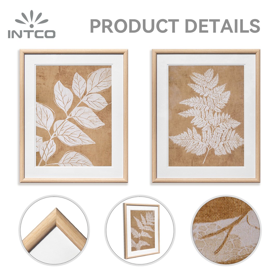 Minimalist Botanical Leaf Framed Wall Art