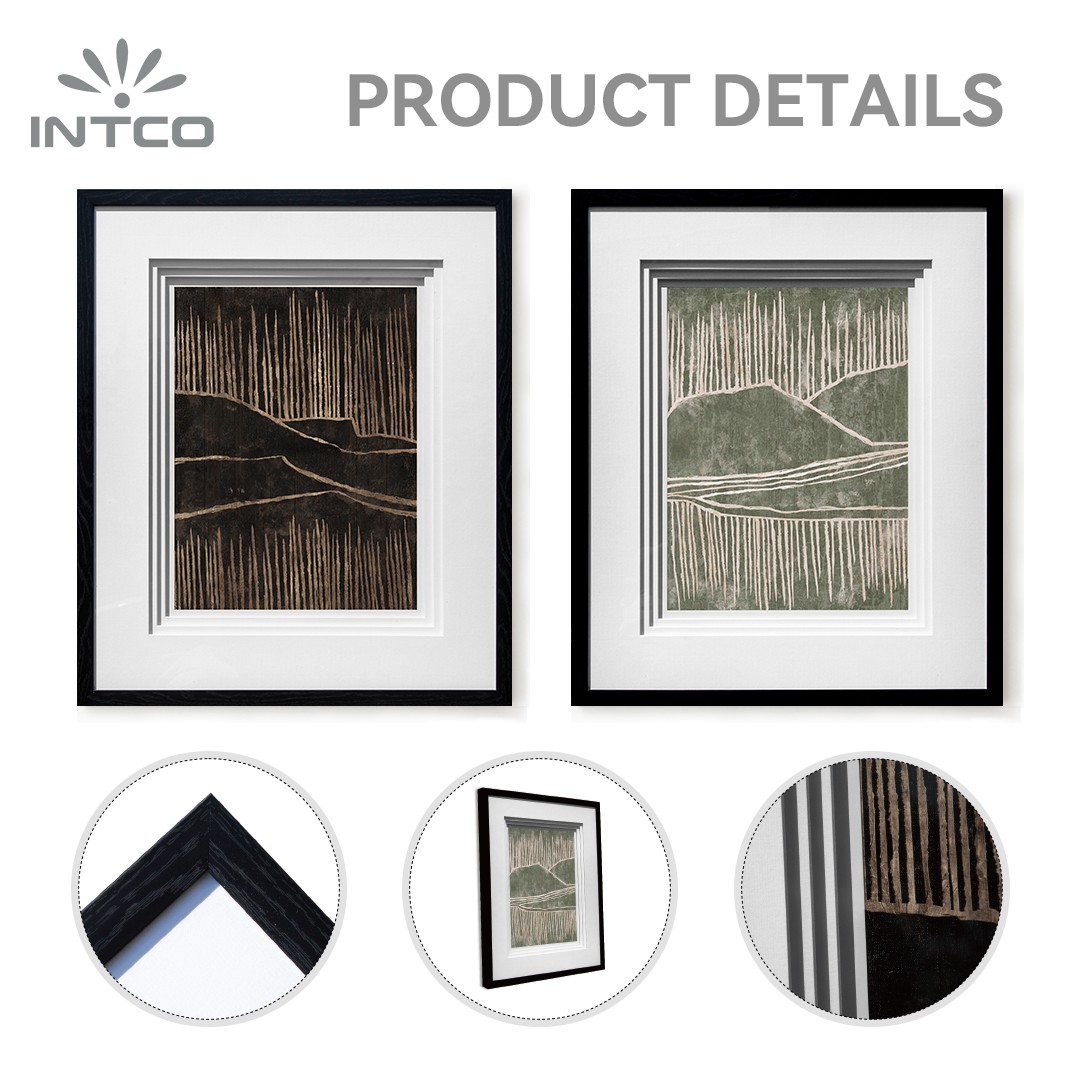 Black Framed Abstract Wall Art Set of 2