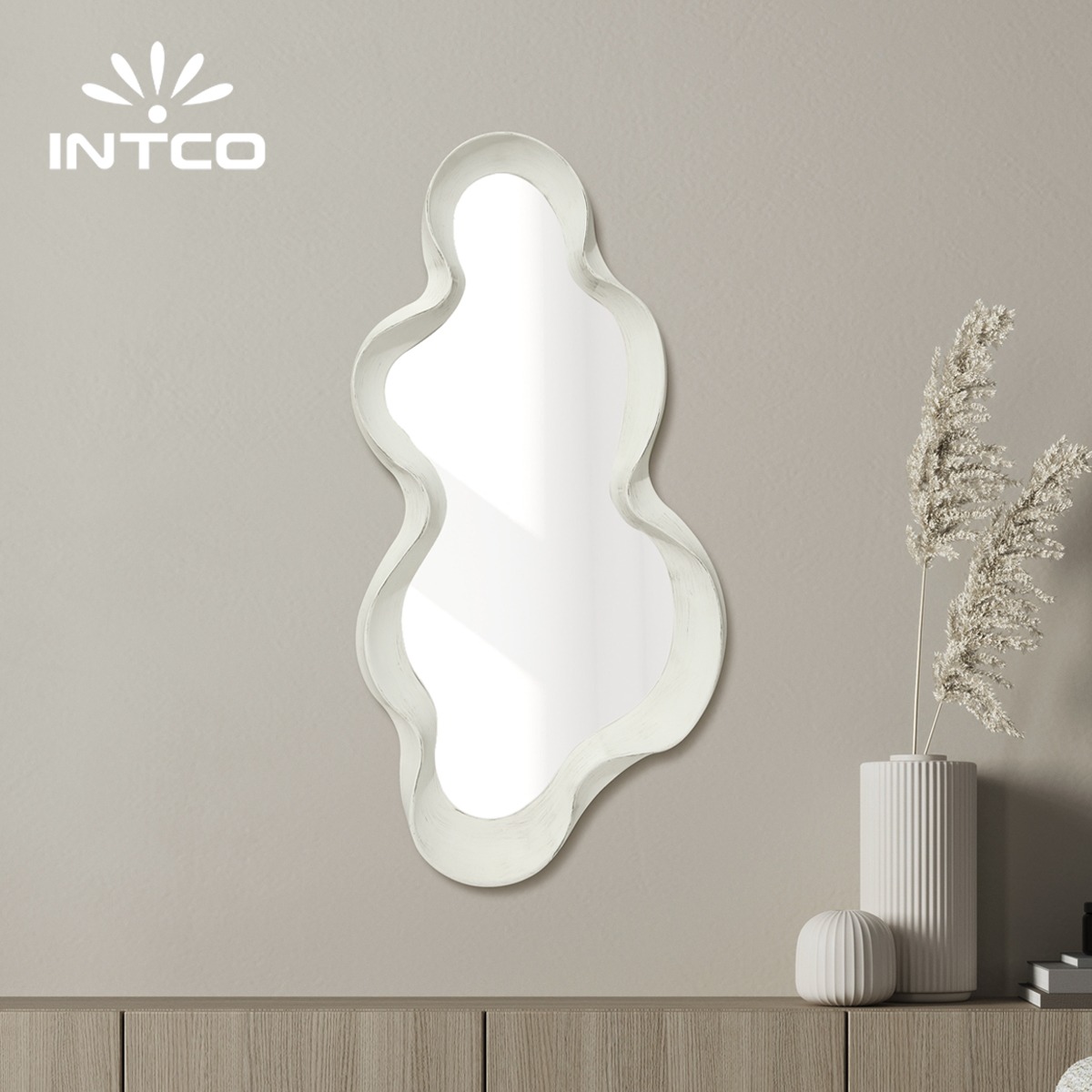 Irregular Shaped Injection Framed Wall Mirror