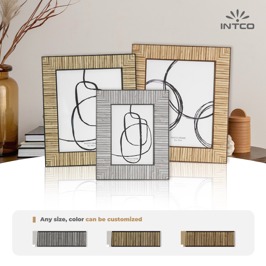 PS Woven Rattan-style Picture Frame