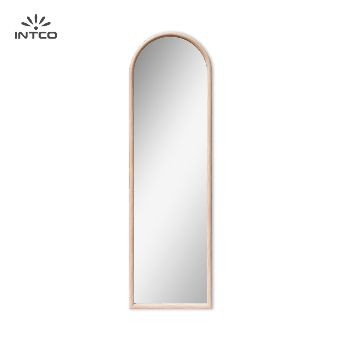 Natural Wood Grain Plastic Standing Mirror