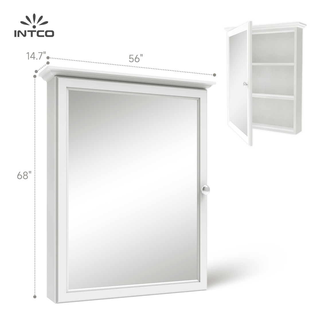 Classic Wall Mounted Medicine Cabinet with Mirror