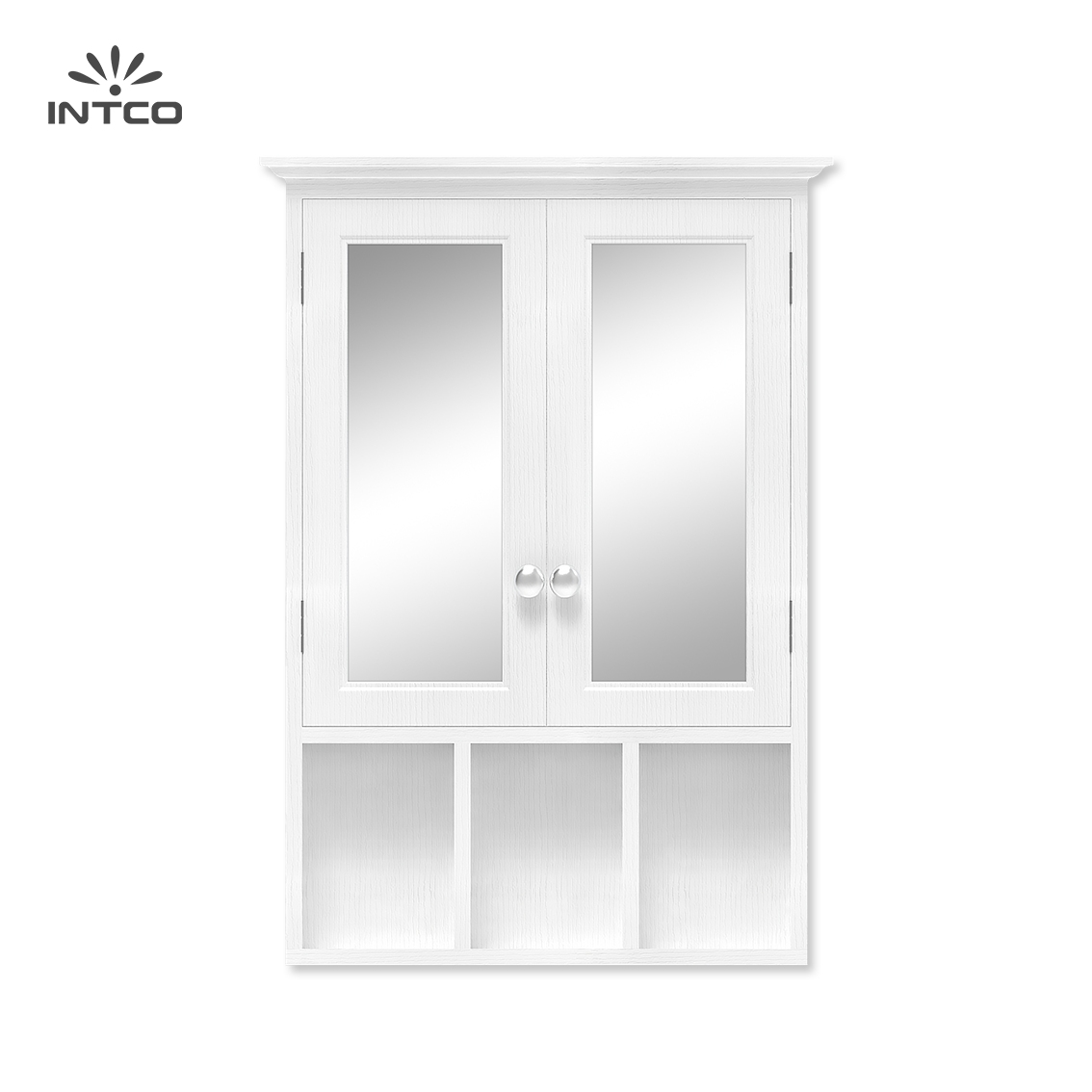 Dual Door Wall-Mounted Bathroom Cabinet with Mirror