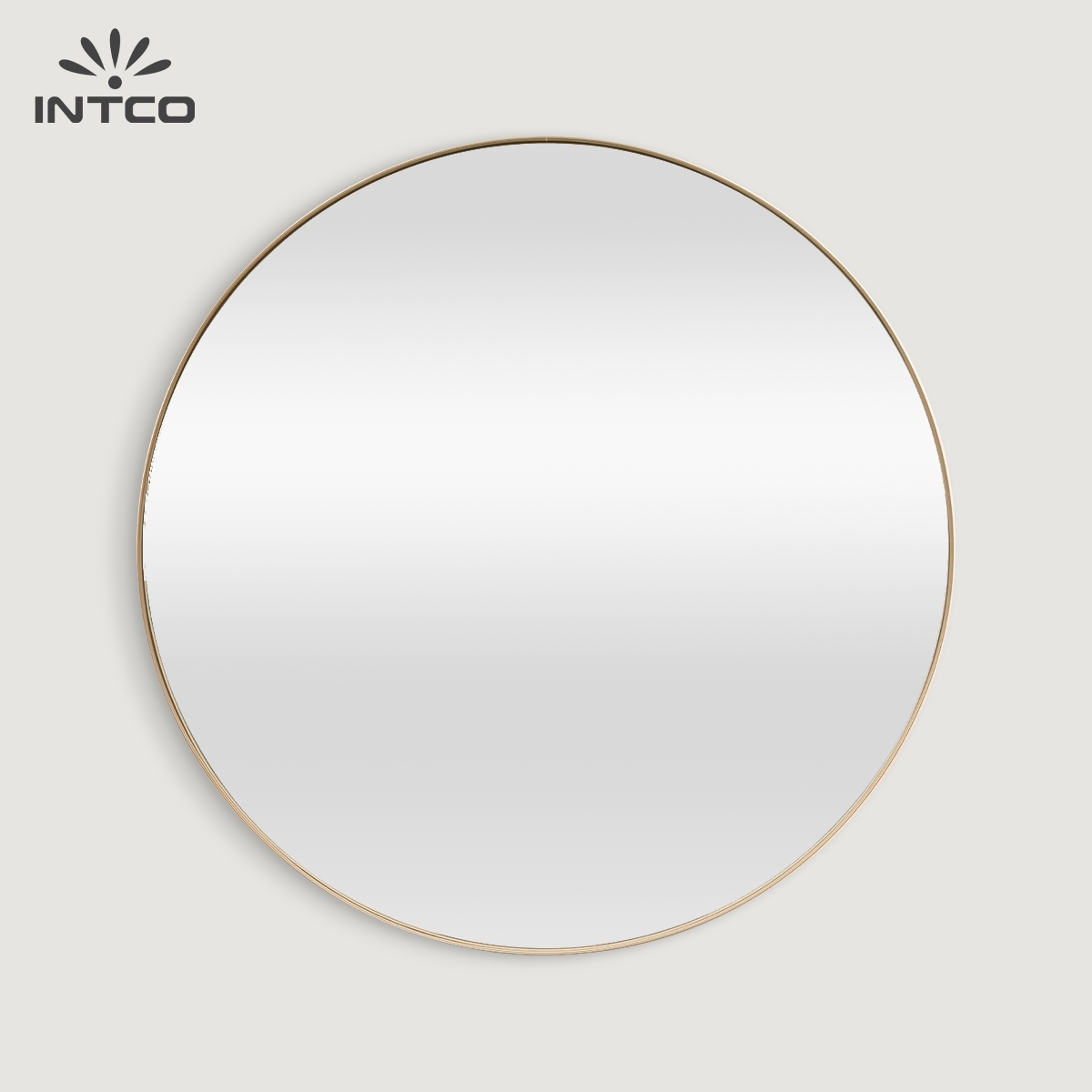 Sleek Deep-Edge Aluminum Alloy Round Mirror